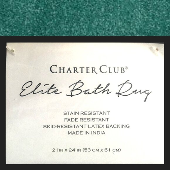 new SAGE GREEN Charter Club Elite Plush Contour Rug w/ Skid Resistant Backing - Picture 2 of 5